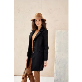 Dámský plášť model černý - Roco Fashion model 20777002 Dámský plášť model černý - Roco Fashion model 20777002