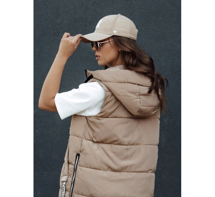 Dámská prošívaná vesta SKYLER camel FashionStreet TY4503