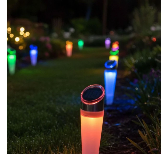 LAMPA SOLARA 4LED 2 BARVY 32,5CM