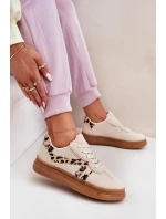 Dámské Sneakersy Na Platformě Pantherka Béžové Totter
