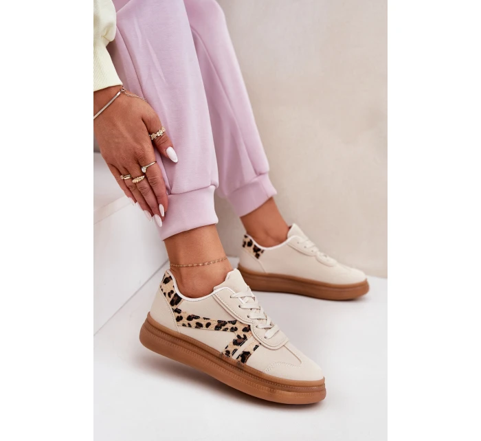 Dámské Sneakersy Na Platformě Pantherka Béžové Totter
