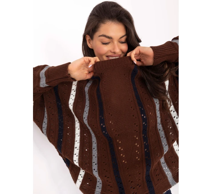 Sweter IT SW model 21393123 brązowy - FPrice Sweter IT SW model 21393123 brązowy - FPrice