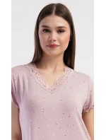 Dámská noční košile s krátkým rukávem model 21290625 - Vienetta Dámská noční košile s krátkým rukávem model 21290625 - Vienetta