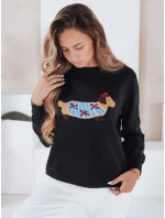 Dámský svetr CHICPAWS s aplikací psa černý FashionStreet MY2541 Dámský svetr CHICPAWS s aplikací psa černý FashionStreet MY2541