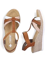 Sandały damskie na brązowe model 22087200 - Rieker Sandały damskie na brązowe model 22087200 - Rieker