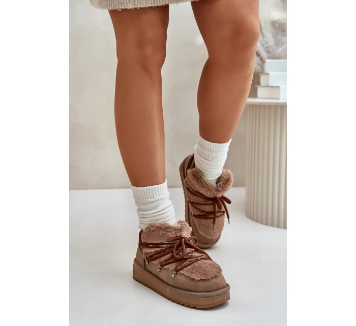 Nízké Sněhule Na Platformě S Kožíškem D.Franklin Hnědé DFSH370011