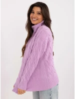 Sweter AT SW model 20459087 jasny fioletowy - FPrice Sweter AT SW model 20459087 jasny fioletowy - FPrice