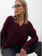 Sweter IR SW model 22544386 bordowy - FPrice Sweter IR SW model 22544386 bordowy - FPrice