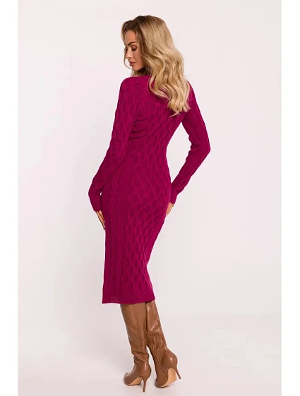 Dámské svetrové šaty model 21865053 Vínová - Moe Dámské svetrové šaty model 21865053 Vínová - Moe