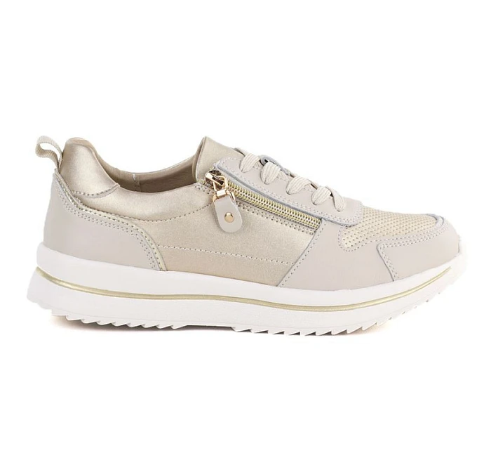 Dámské kožené boty pro béžové a zlaté eVento model 22081778