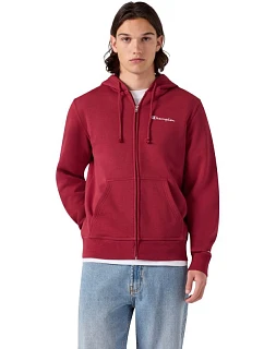 Bluza męska Champion Hooded Full Zip Sweatshirt czerwona 221794 RS508 pánské