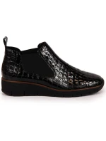 Kožené boty z hadí kůže Rieker W R474 černé Kožené boty z hadí kůže Rieker W R474 černé