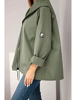 Dámská jarní bunda s kapucí a model 22281585 khaki - K-Fashion