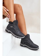 Pánské Zateplené Trekingové Boty Z Eko Kůže Modré model 21670126 - EVENTO Pánské Zateplené Trekingové Boty Z Eko Kůže Modré model 21670126 - EVENTO