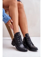 Nízké boty s podšívkou na zip s ozdobou černé model 21672290 - Boto