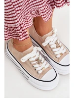 Dámské Tenisky Na Platformě Se Zlatými Béžové model 21701231 - Boto Dámské Tenisky Na Platformě Se Zlatými Béžové model 21701231 - Boto