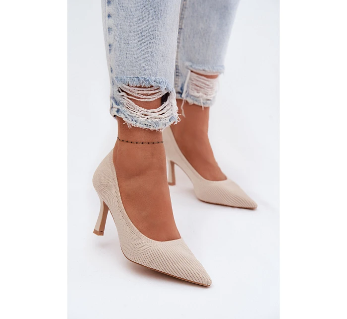 Materiálové lodičky Béžové Lelissey