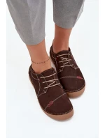 Dámské kožené polobotky s prošitím Artiker – hnědé