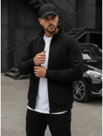 Pánská mikina na zip bez kapuce černá BX4110