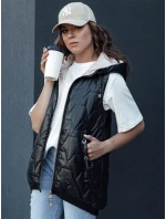 Dámská prošívaná vesta s kapucí COLINE černá FashionStreet TY4462 Dámská prošívaná vesta s kapucí COLINE černá FashionStreet TY4462