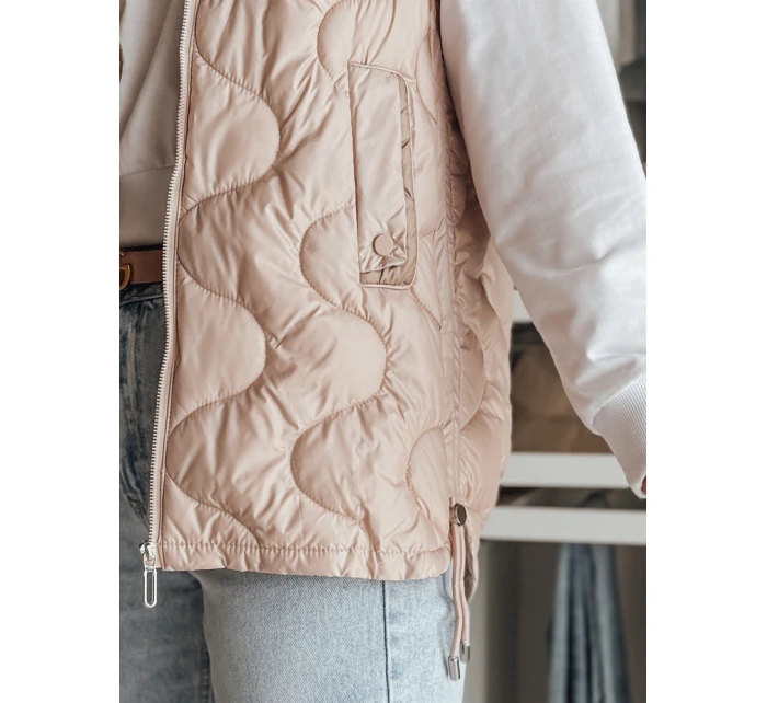 VESOLITA dámská přechodná prošívaná vesta růžová FashionStreet TY4879