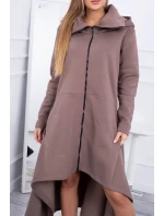 Zateplené šaty s delšími stranami mocca Zateplené šaty s delšími stranami mocca