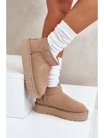 Dámské semišové sněhule na platformě béžové model 21670427 - Boto Dámské semišové sněhule na platformě béžové model 21670427 - Boto