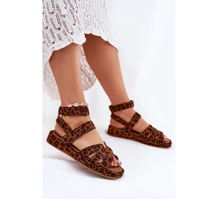 Dámské sandály se suchým zipem leopard Uvissa Dámské sandály se suchým zipem leopard Uvissa