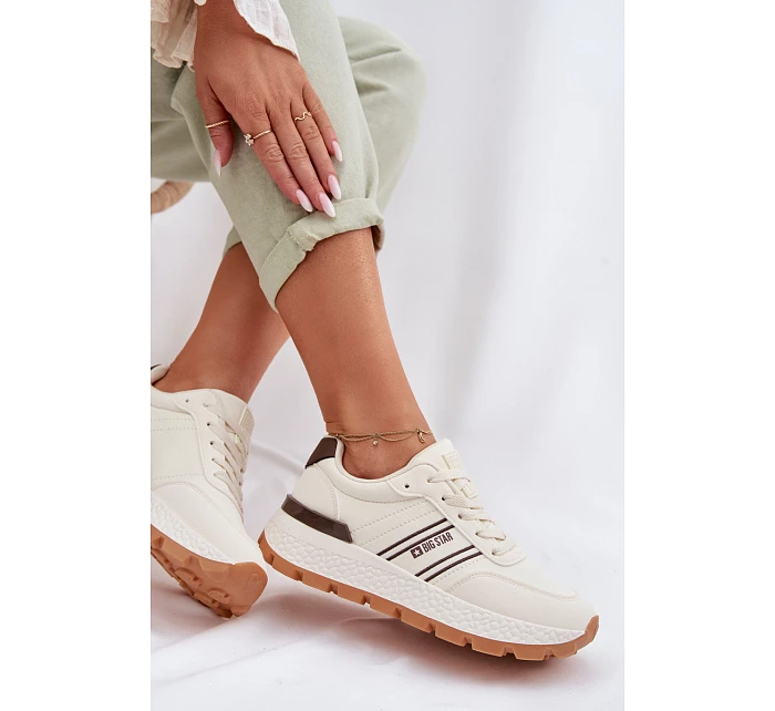 Dámské tenisky na platformě Big Star model 22042715 HiPoly System Béžové - Big Star Shoes