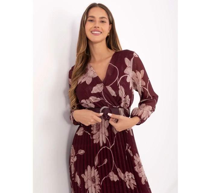 Sukienka IT SK model 21488890 bordowy - FPrice Sukienka IT SK model 21488890 bordowy - FPrice