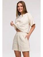 B295 Šortky s kapsami - vanilka