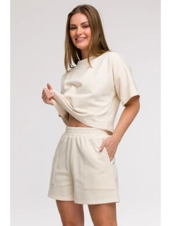 B295 Šortky s kapsami - vanilka