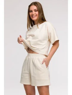 B295 Šortky s kapsami - vanilka