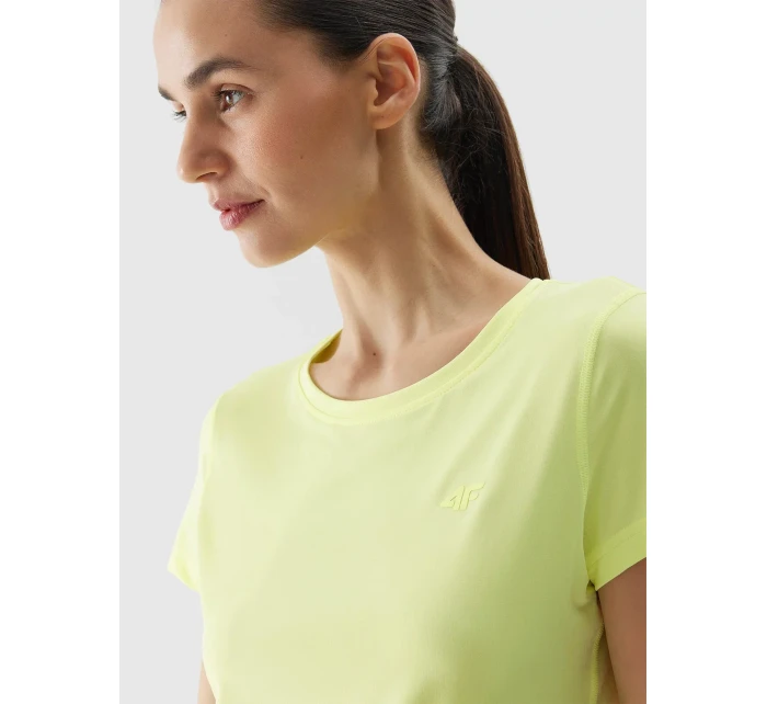 Dámské sportovní tričko z recyklovaných materiálů 4F - světle žluté