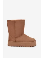 Dámské zateplené sněhule Abrams s kožíškem – camel Dámské zateplené sněhule Abrams s kožíškem – camel