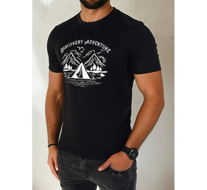 Pánské tričko s potiskem černé FashionStreet RX5413