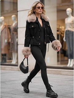 Kurtka damska zimowa z futerkiem czarna model 22386897 - FashionStreet