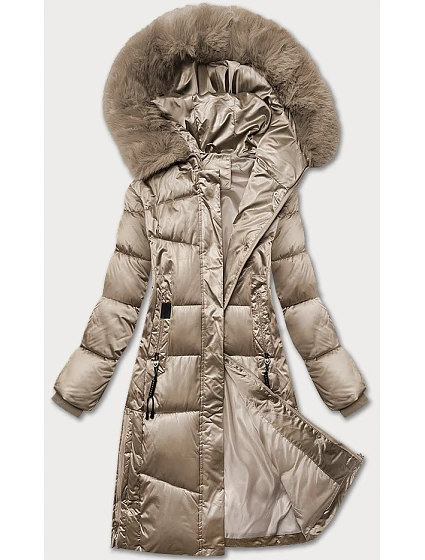 Béžová prošívaná zimní bunda model 21248187 - S'WEST Béžová prošívaná zimní bunda model 21248187 - S'WEST