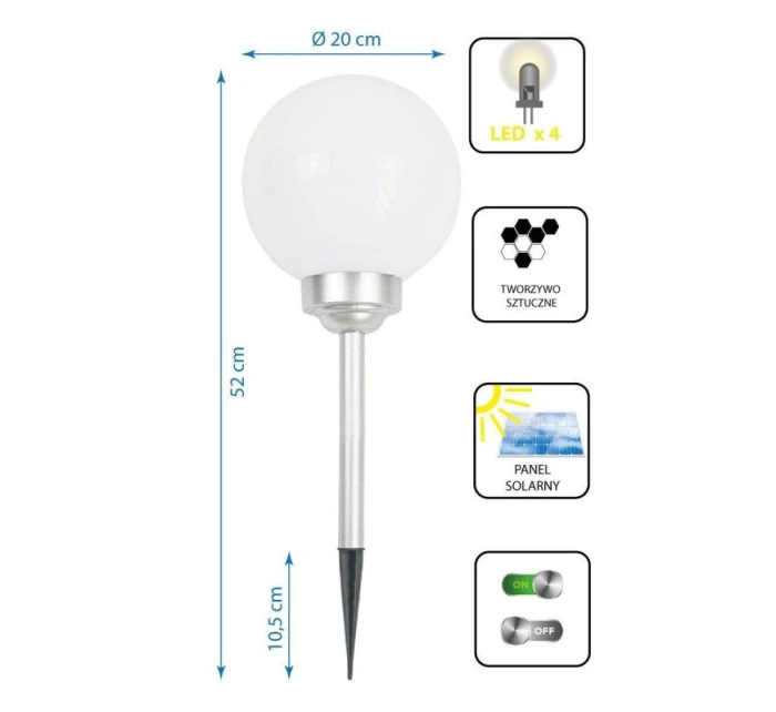 20x53,5 cm SOLAR BALL LAMP