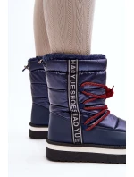 Dámské sněhule s vázáním v modré barvě model 21644706 - Boto Dámské sněhule s vázáním v modré barvě model 21644706 - Boto