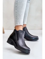 Kotníkové boty s nízkým svrškem zateplené kožíškem Vinceza černé Kotníkové boty s nízkým svrškem zateplené kožíškem Vinceza černé