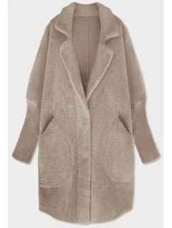 Světle béžový vlněný přehoz přes oblečení typu "alpaka" (7108)