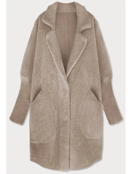 Světle béžový vlněný přehoz přes oblečení typu "alpaka" (7108)