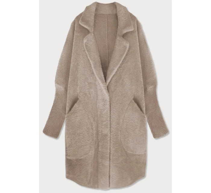 Světle béžový vlněný přehoz přes oblečení typu "alpaka" (7108)