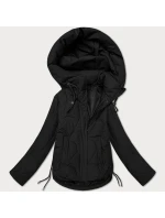 Černá prošívaná dámská bunda pro přechodné období s kapucí model 21389986 - S'WEST