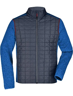 JN Pánská pletená hybridní bunda 02.0 royal melange/anthracite melange model 22489354 - Daiber