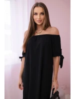 Šaty svázané na rukávech černé Šaty svázané na rukávech černé