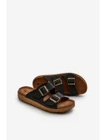 Lehké pohodlné pánské sandály s přezkami model 21665691 Černé - Inblu Lehké pohodlné pánské sandály s přezkami model 21665691 Černé - Inblu