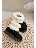 Sněhové boty dětské s kožešinou a vzorem černé model 21678781 - Boto Sněhové boty dětské s kožešinou a vzorem černé model 21678781 - Boto