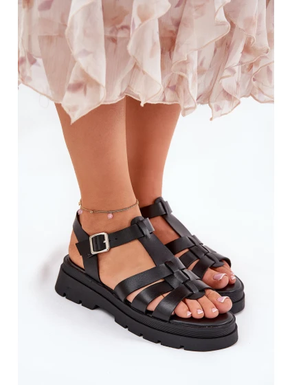 Eko kožené sandály dámské na platformě černé model 21688340 - Boto